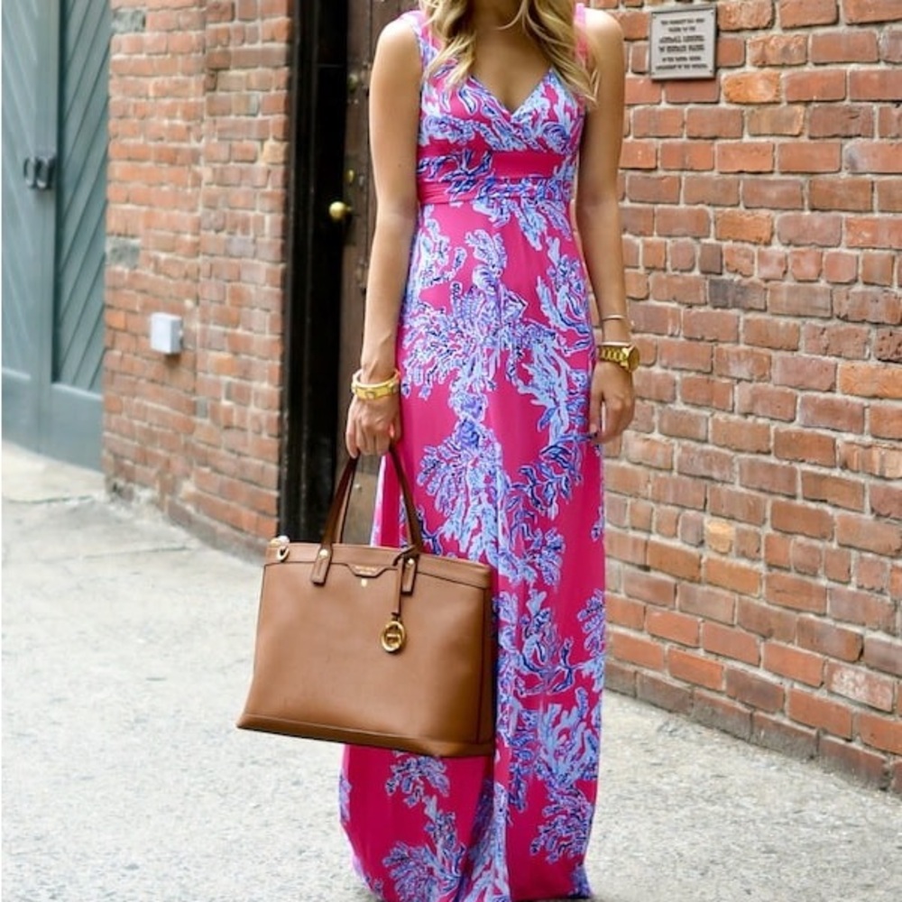 Lilly Pulitzer Rare pink samba sloane maxi dress